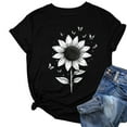 thumbnail image 2 of Sokhug Flower Shirt for Women Crewneck Graphic Tee Short Sleeve Floral Tops, 2 of 4