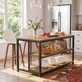 thumbnail image 5 of Tribesigns 63" Industrial Kitchen Island With Seating & Storage, Kitchen Island Table With Metal Mesh Frame for Dining Room, 5 of 6