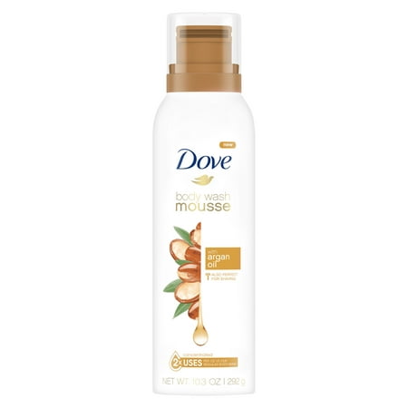 (2 pack) Dove Body Wash Mousse with Argan Oil 10.3 (Best Baby Hair And Body Wash)