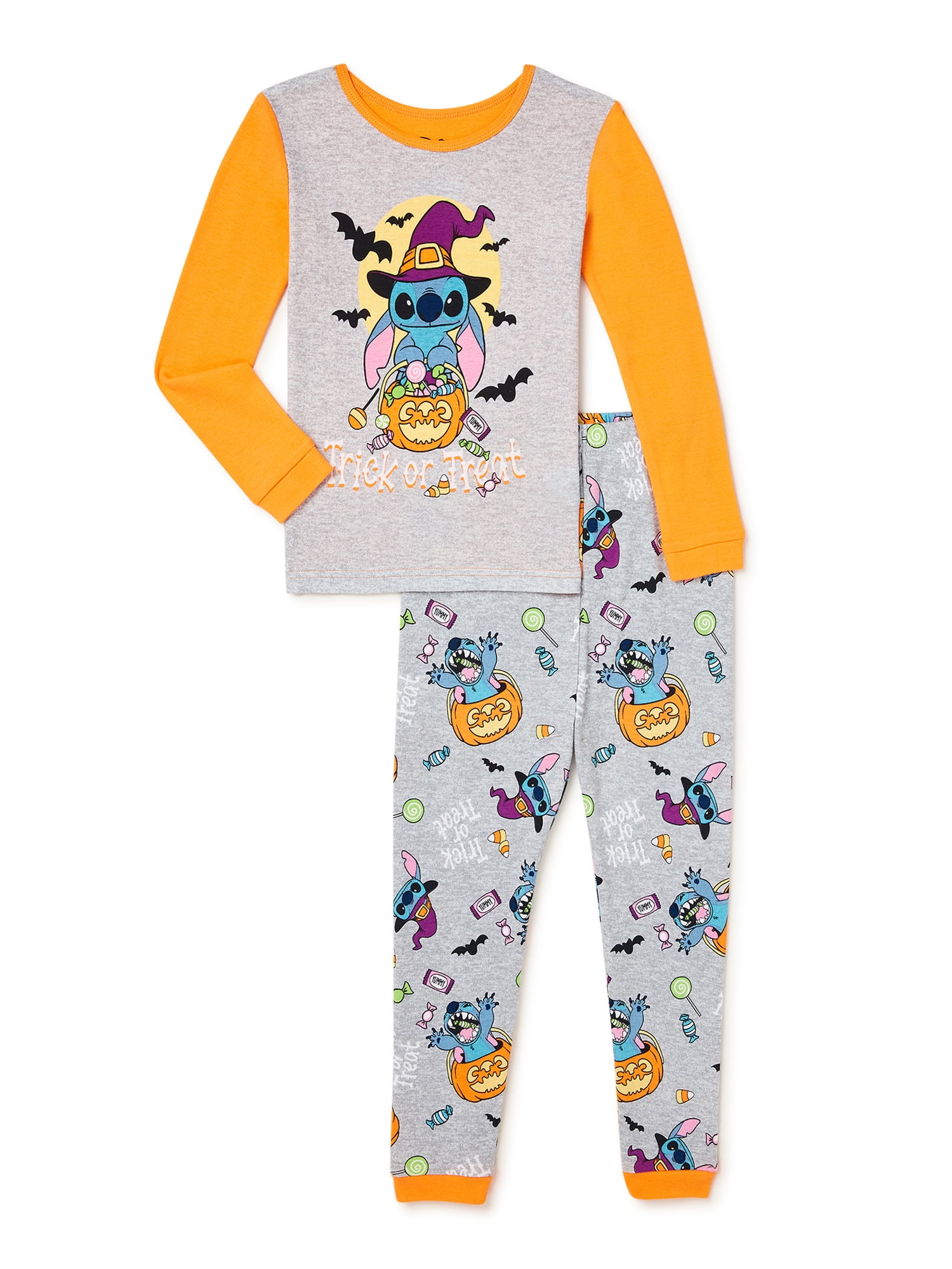 Stitch Girls Halloween Long Sleeve Pajama Set, 2Piece, Sizes 410