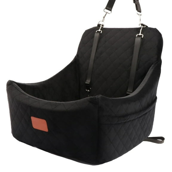 Dog Booster Car Seat for Up to 35lbsPets,Easy to Install,Fully Detachable andWashable,Anti-Slip Base,Snug PuppyCar Seat with 2 Clip-0nLeashes(Medium)