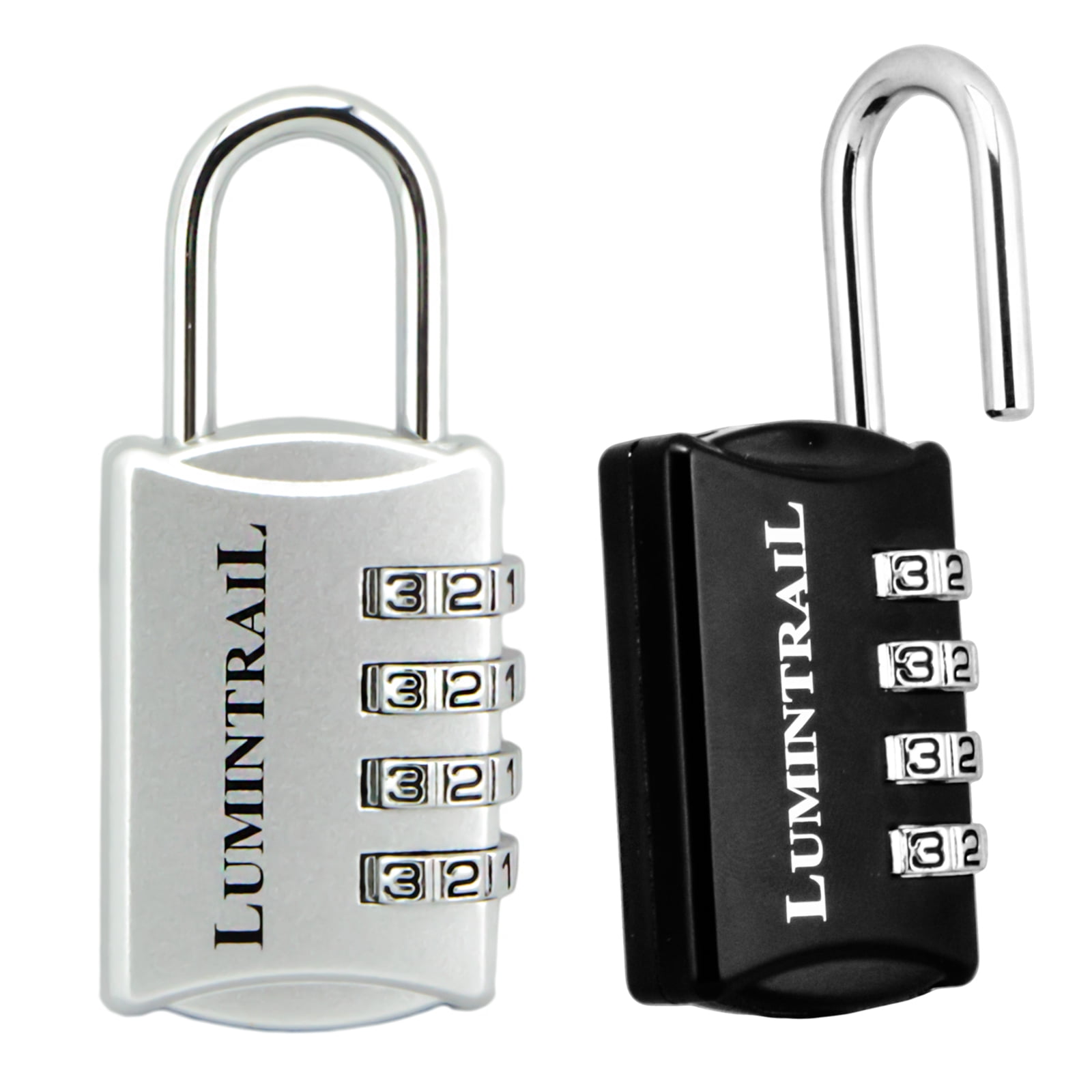 Lumintrail 2 Pack Set-Your-Own 4 Digit Combination Padlock with 1 2 Inch Shackle Lock All... by Lumintrail
