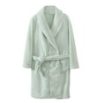thumbnail image 3 of AINIYS Thickened Flannel Bathrobe Soft Velvet Pajamas Stylish Robes for Home Travel Sleepwear Casual Outs for Ages 4-15 Green 12 Years, 3 of 6