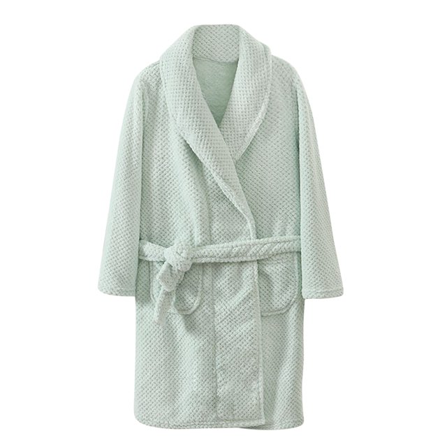 Girls Flannel Pajamas Bedclothes Thickened Extended Bathrobe Velvet