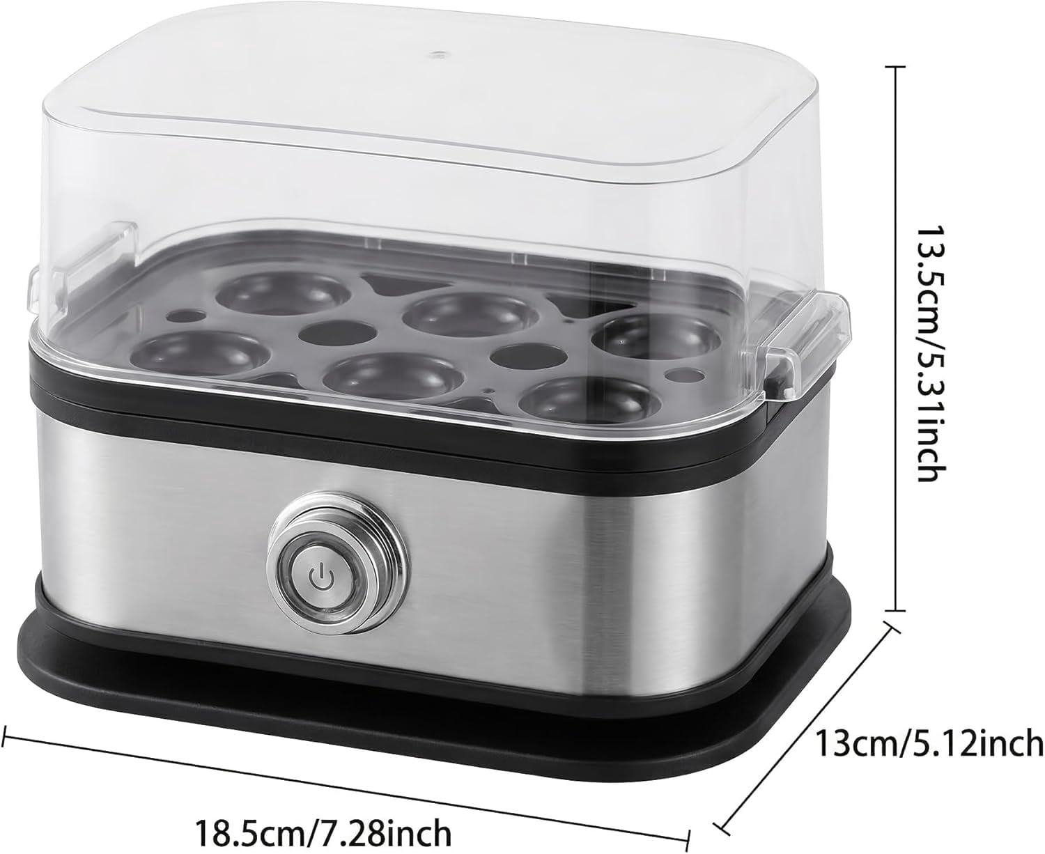 6-Automatic Egg Cooker – Automatic One-Touch Boiler for Soft, Medium, or Hard Boiled Eggs