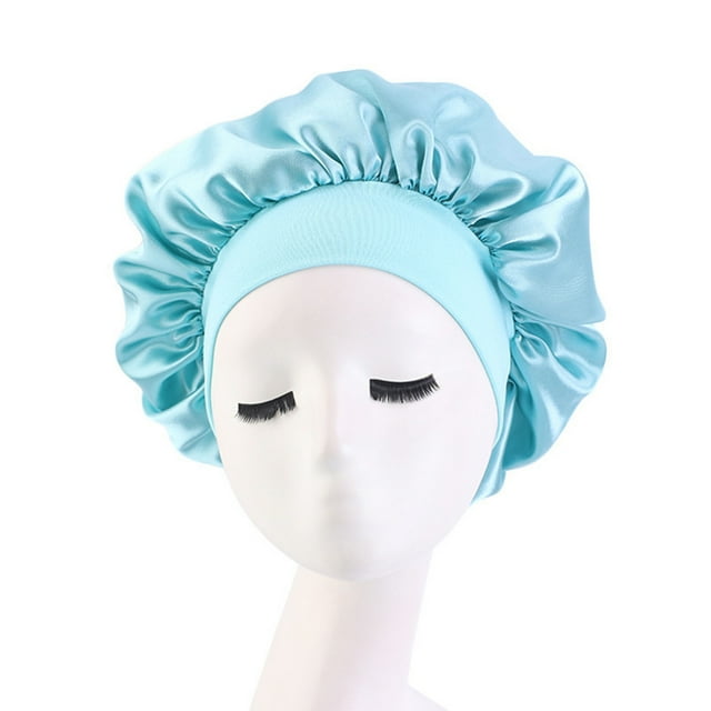 Tignapoo Wide Elastic Sleep Cap for Women, Chemotherapy Headwear, Hair Protection Hat - Comfortable and Soft Design in Mint Green, Ideal for Overnight Mask Use, Adjustable Fit for All Head Sizes