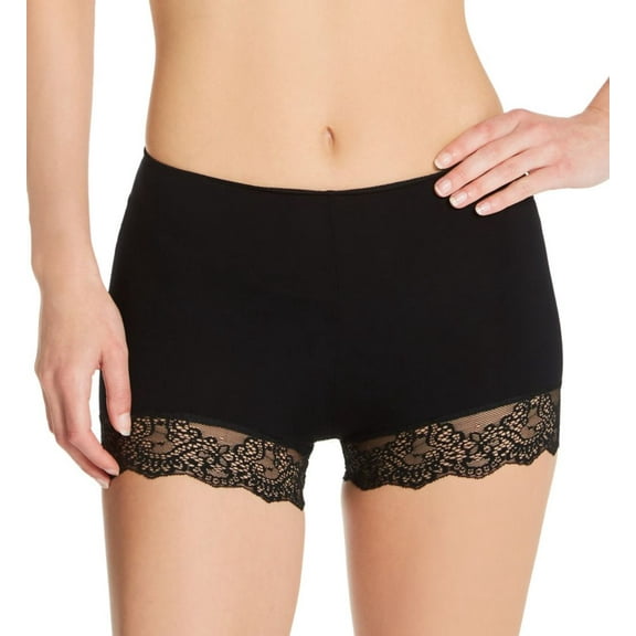 Women's Only Hearts 51808 So Fine Lace Boyshort Panty (Black L)