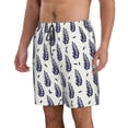 thumbnail image 2 of Naloa Blue Leaves Men's Beach Shorts, Surfing shorts, Swim trunks, Quick Dry Swim Trunks for Surfing Beach Fun - Medium, 2 of 9