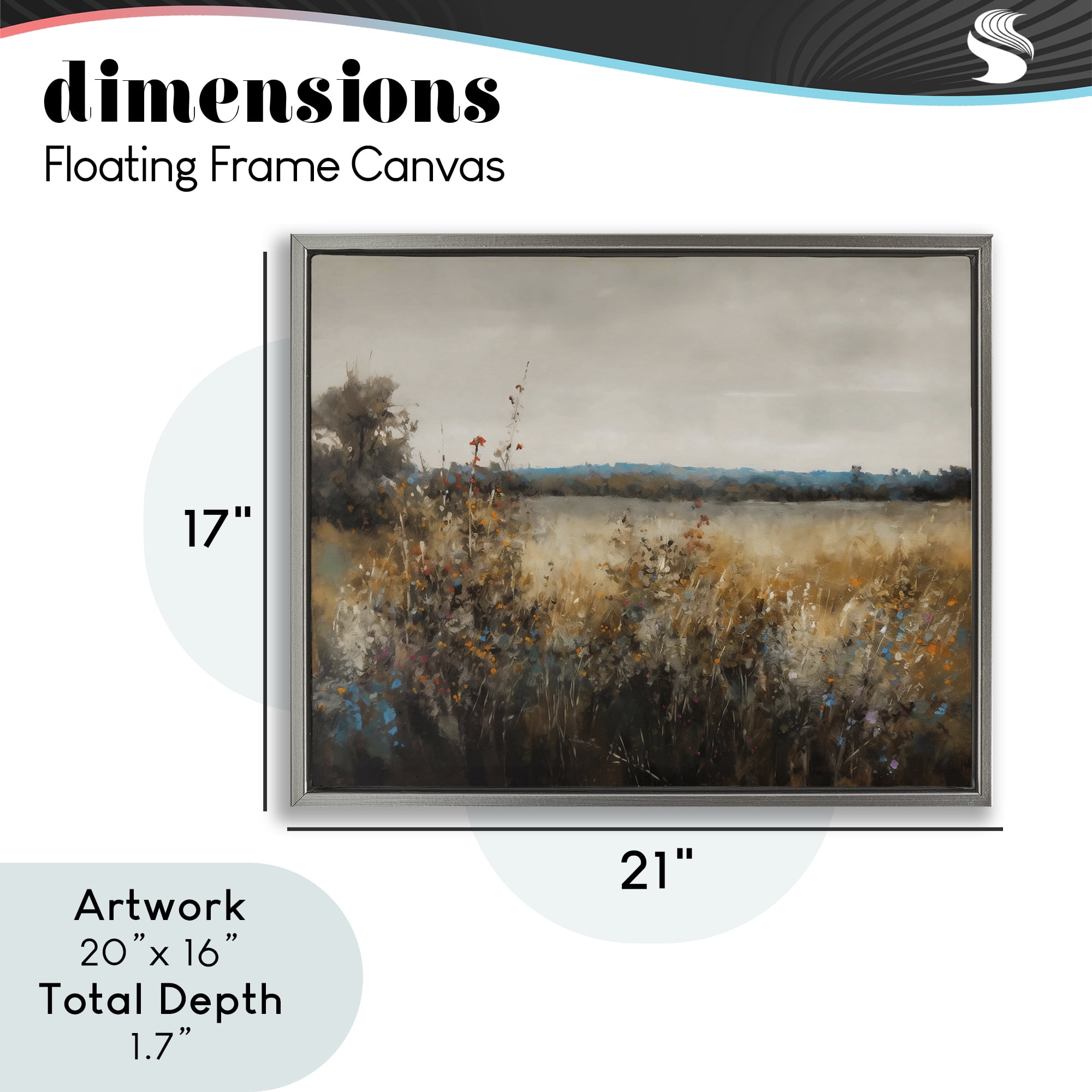 Stupell Industries Abstract Grunge Meadow Gray Framed Floater Canvas Wall Art, design by Creative Studio