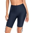thumbnail image 3 of RELLECIGA Women's Navy Blue High Waisted UV Sun Protection Biker Shorts Long Board Shorts, 3 of 6