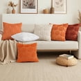 thumbnail image 2 of decorUhome Fall Throw Pillow Covers 18x18 Pack of 2, Soft Plush Faux Wool Couch Pillow Covers, Orange (Pillow Cover Only, No Inserts Included), 2 of 8