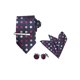 thumbnail image 1 of INSPIRAR CHIC Conjunto de corbata de lunares para el Día del Padre, clip de corbata, gemelos, pañuelo de bolsillo, boda de negocios azul oscuro fucsia, 1 of 6