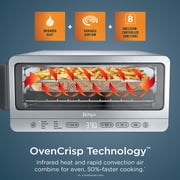 Ninja Flip Toaster Oven & Air Fryer, 8-in-1 Functionality, Storage Space, Air Fry Basket, Sheet Pan, Wire Rack & Removable Crumb Tray, SP151 Stainless