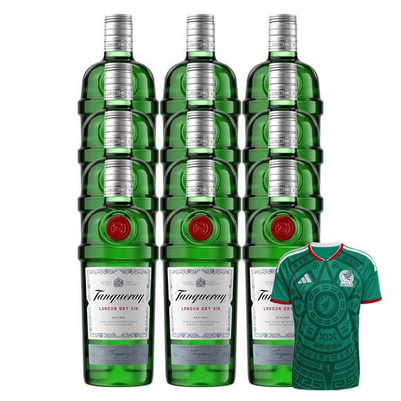12 Ginebra Tanqueray 750 ml + Jersey Verde