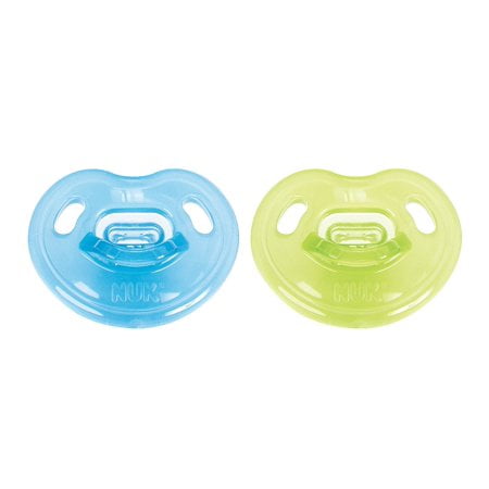 (2 pack) (2 Pack) NUK Newborn Orthodontic Pacifier, 0-3 Months, Blue/Green - 2 Count