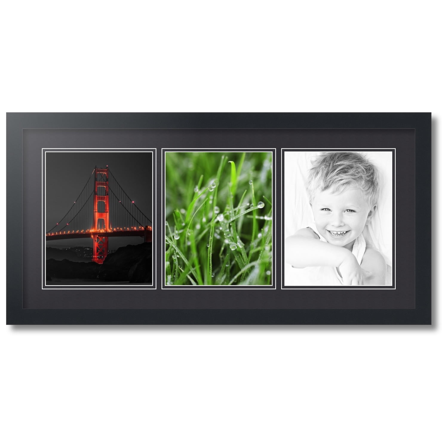 ArtToFrames Collage Photo Picture Frame with 3 8x10 Openings, Framed
