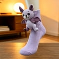 thumbnail image 6 of FAIOROI 3D Plush Animal Crew Socks for Women, Cute Cartoon Stuffed Toy Socks, Soft Cozy Knit Holiday Christmas Sock, 6 of 7