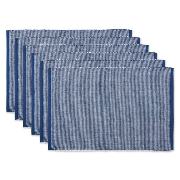 Navy & White 2-Tone Ribbed Placemat (Set of 6)