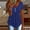 Blue, variant on Itsame Summer Womens Casual T-Shirt for Women Plain Short Sleeved Shirt Tops Button Round Neck T Shirt Yellow Size S