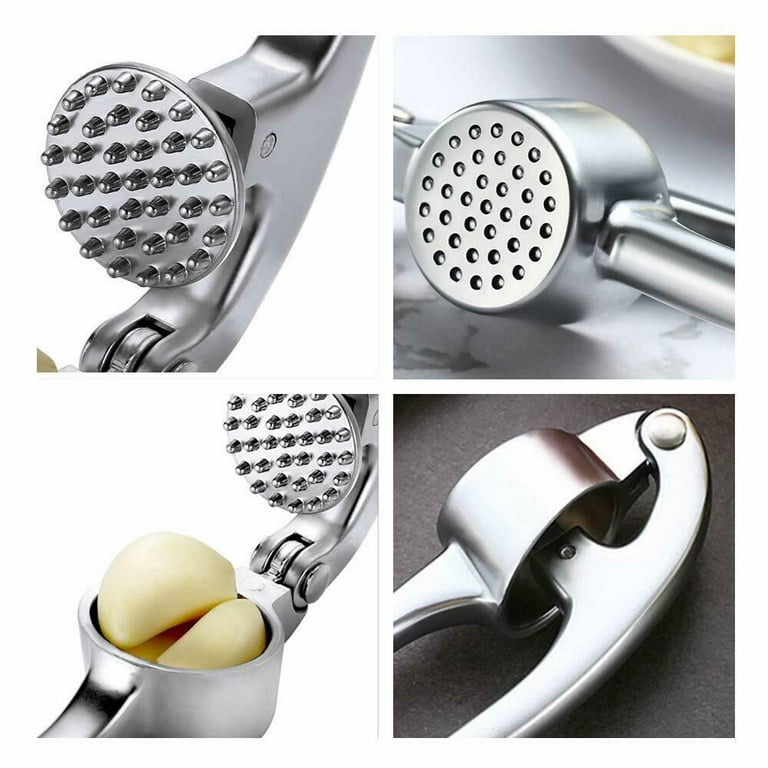Premium Zinc Alloy Garlic Press,matte texture,Soft Easy-Squeeze Ergonomic  Handle, Sturdy Design Extracts More Garlic Paste, Crusher for Nuts & Seeds