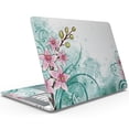 thumbnail image 3 of DesignSkinz Pink & Green Watercolor Floral Full-Body Skin Decal Wrap Cover for MacBook Pro 15" with CD Drive (A1286), 3 of 9