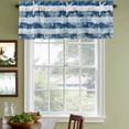 thumbnail image 6 of 2 Pack Blue Wood Striped Valance for Window Nautical Starfish Coral Shell Vintage Kitchen Valance Rod Pocket Short Curtain Topper Decorative Window Treatment for Living Room Bedroom 42"x18", 6 of 9