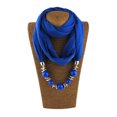 thumbnail image 1 of Collar bohemio étnico Qarigey con bufanda artesanal azul, 1 of 6