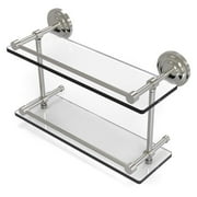 Que New 16" Double Glass Shelf with Gallery Rail