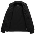 thumbnail image 4 of Chrisuno Men's Military Trucker Fall Light Jacket Washed Cotton Hooded Winter Coats M Black, 4 of 5