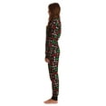 thumbnail image 2 of #FollowMe Women's Printed Henley Thermal Underwear Set with Jogger Pant (Black - Holiday Mash Up, Large), 2 of 3
