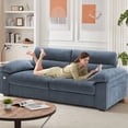 thumbnail image 6 of Bedluxury 90.5'' Comfy Sofa Couch for Living Room, Modern Deep Seat Couch with Pillow-Armrest, Removable Cover, Chenille Fabric Couches for Small Space,USB/Type-C Port(Blue), 6 of 7