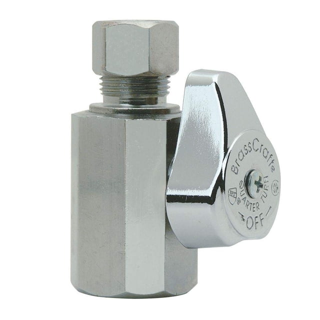 Válvula recta BrassCraft de 1/2 pulgada FIP x 3/8 pulgadas cromada