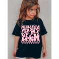 thumbnail image 1 of MILKYSHIP Girls' Summer Fashion T-Shirt - Cute 'Miniature Version of My Mom' Letter Print, Casual Short Sleeve Top, Polyester, 1 of 7