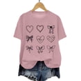 thumbnail image 6 of TTUHYWXI Valentines Shirt for Women Romantic Love Heart Bow T-Shirts Valentine Day Lover Tee Tops Comfy Short Sleeve Shirts (Pink, L), 6 of 6