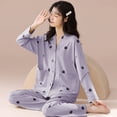 thumbnail image 1 of Pyjama de Printemps pour Femme à Manches Longues en Imitation Coton, Étagère, Printemps et Automne, Doux pour la Maison, 1 of 5