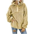 thumbnail image 1 of PVCS Femmes Chaud Veste de Faux Manteau d'Hiver Fermeture Éclair Solide Sweat à Manches Longues, 1 of 4