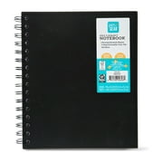 Pen+Gear Poly 5-Subject Notebook, College Ruled, 150 Sheets, Black, 6" x 8"