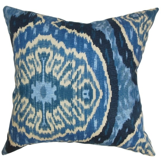 The Pillow Collection Iovenali Ikat Floor Pillow Blue - Walmart.com