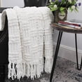 thumbnail image 2 of Home Soft Things Cable Tweed Throw - Antique White - 50" x 60", 2 of 7