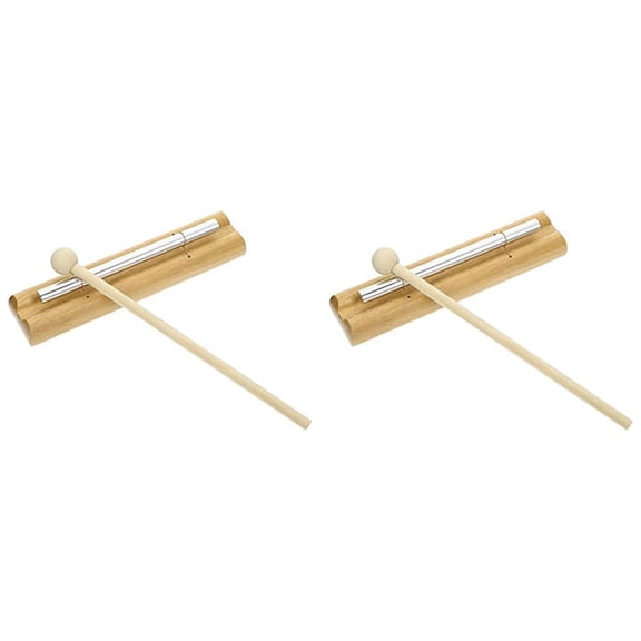 Hand Chimes 2 Phoneme Percussion Instrument Musical Toy Wooden Wind Chime Music Teacher Tools Bell