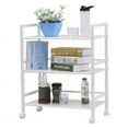 thumbnail image 5 of 3-Tier Rolling Serving Shelf Rack Utility Storage Kitchen Island Cart White, 5 of 5