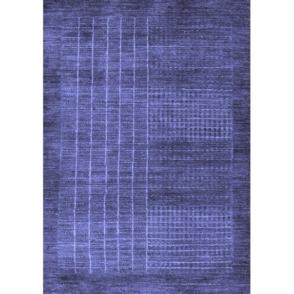 Ahgly Company Machine Washable Indoor Rectangle Abstract Blue Modern Area Rugs, 5' x 8'