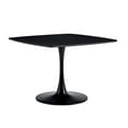 thumbnail image 3 of Tcbosik Dining Table, 42" Square Kitchen Table with Metal Pedestal for 4-6 Person, Leisure Table for Small Space, Matte Black, 3 of 6