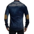 thumbnail image 2 of Denim Shirt for Men Classic Slim Fit Long Sleeve Button Down Work Shirts Casual Western Cowboy Jean Jackets Lapel Long-sleeved Men's Shirt, 2 of 4