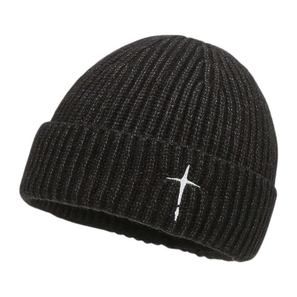 Winter Thick Knitted Hat For Men And Women Embroidered Design Warm And Breathable Oversized Fit Cold Weather Cap New Ear Hats for Men