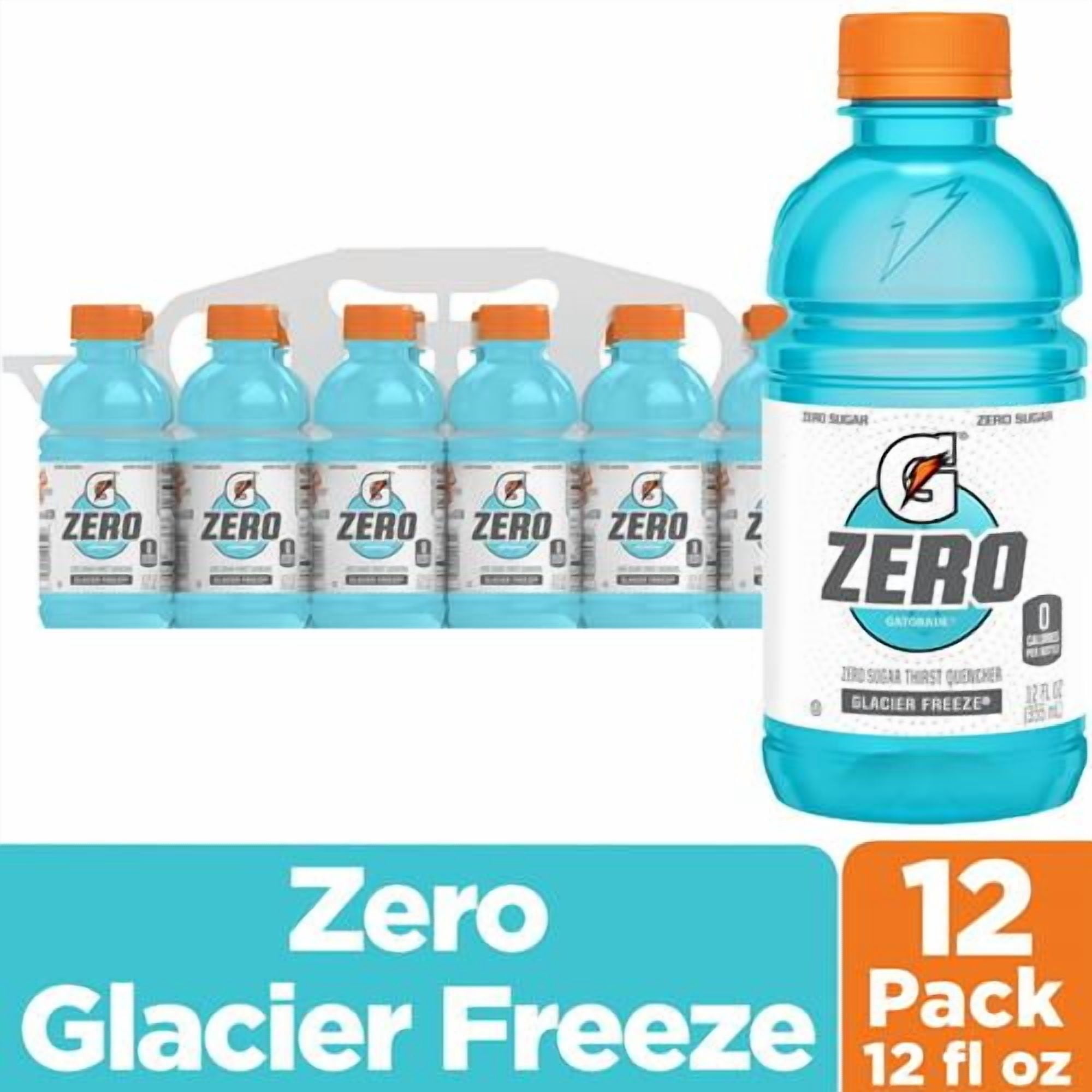 Gatorade Thirst Quencher Zero Sugar Sports Drink, Glacier Freeze, 12Oz Bottles, 12 Pack, Electrolytes For Rehydration - Pack of 2