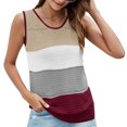 thumbnail image 2 of Camisa de punto con bloques de color, camisa de punto con bloques de color para mujer, chaleco de punto de verano para mujer, experiencia incomparable, 2 of 6