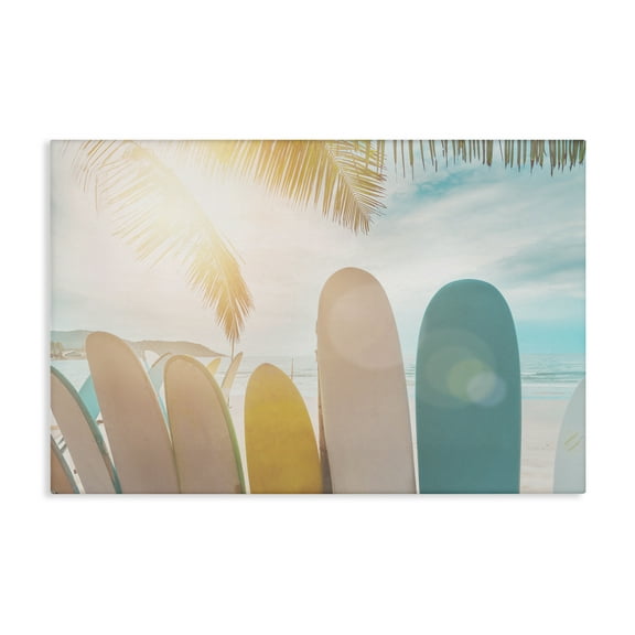 Stupell Industries Sunny Beach Surfboards Sports Photography Wrapped Canvas Art Print Wall Art, 24 x 16