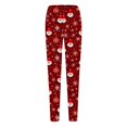 thumbnail image 2 of Gibobby Pantalones deportivos mujer Leggings de moda para mujer, pantalones de bota largos elásticos ajustados con estampado navideño informal(Rojo,G), 2 of 4