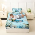 thumbnail image 4 of Erosebridal Initial Alphabet E Twin Sheet Sets,Ocean Animal Axolotl Bedding For Kids Boys 3 Pieces, 4 of 6